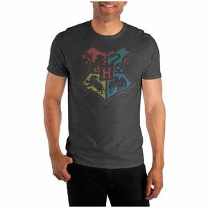 NEW HP Harry Potter Hogwarts Crest Gray Tee T-shirt Extra Large XL NIB